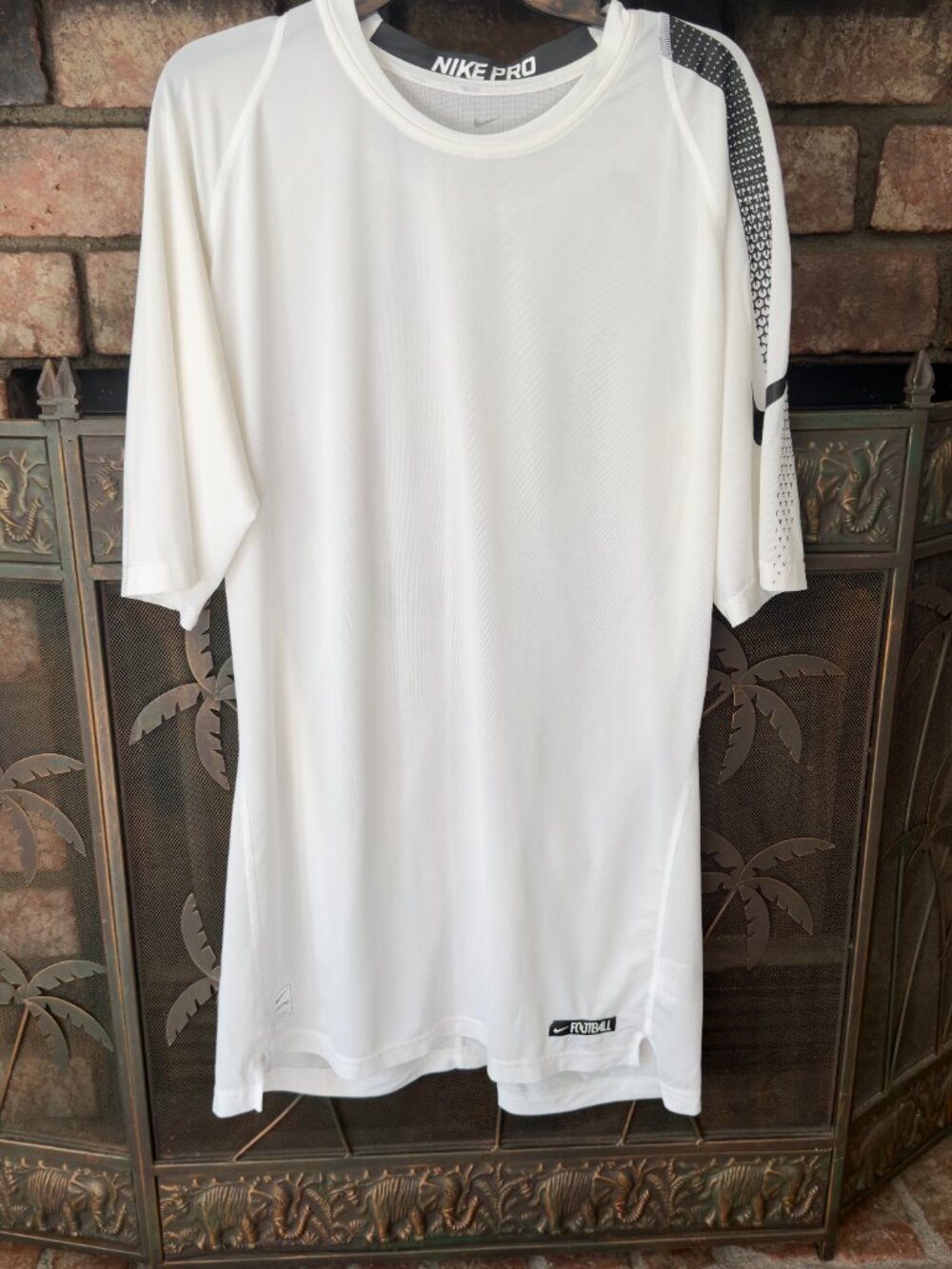 Nike Pro Men’s 3XL White Football Training Compression Practice Jersey Shirt